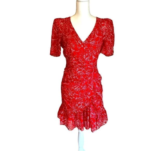 Parker Krislyn Red Silk Dress Size 6 - Picture 3 of 12